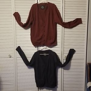 Angelo Litrico men's cardigan blue and burgundy